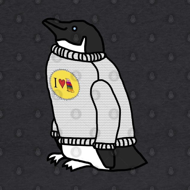 Animals in Clothes Penguin Wearing a Cozy Sweater by ellenhenryart